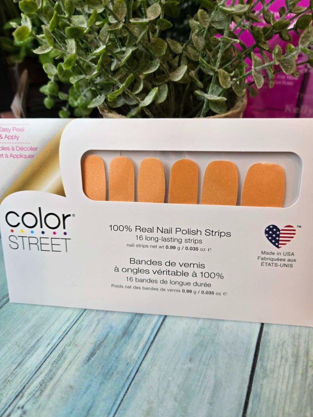 Color Street Orange Glitter Press On Nail Design